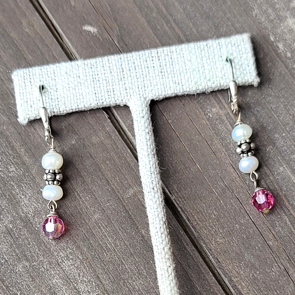 Real pearl & Swarovski crystal necklace set - Picture 3 of 5